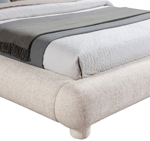 Opal Beige Fabric Upholstered King Bed, 1 Piece