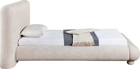 Opal Beige Fabric Upholstered Twin Bed, 1 Piece