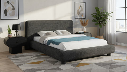 Opal Black Fabric Upholstered Full Bed, 1 Piece