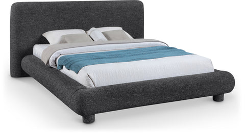 Opal Black Fabric Upholstered King Bed, 1 Piece