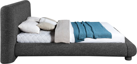Opal Black Fabric Upholstered Queen Bed, 1 Piece