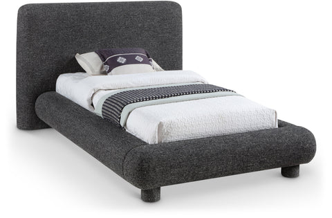 Opal Black Fabric Upholstered Twin Bed, 1 Piece
