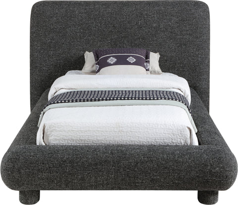 Opal Black Fabric Upholstered Twin Bed, 1 Piece