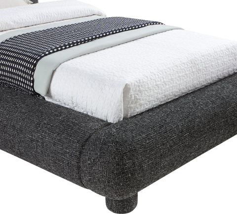 Opal Black Fabric Upholstered Twin Bed, 1 Piece