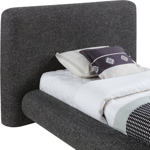 Opal Black Fabric Upholstered Twin Bed, 1 Piece