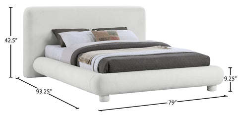 Opal Cream Fabric Upholstered Full Bed, 1 Piece