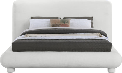 Opal Cream Fabric Upholstered King Bed, 1 Piece