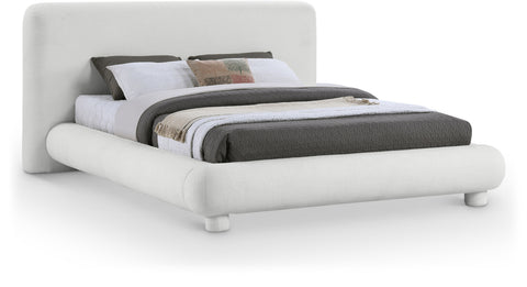 Opal Cream Fabric Upholstered Queen Bed, 1 Piece