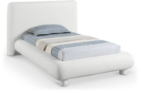 Opal Cream Fabric Upholstered Twin Bed, 1 Piece