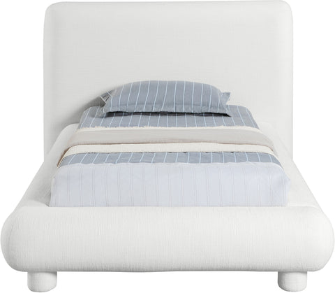 Opal Cream Fabric Upholstered Twin Bed, 1 Piece