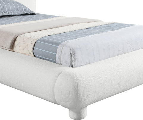 Opal Cream Fabric Upholstered Twin Bed, 1 Piece