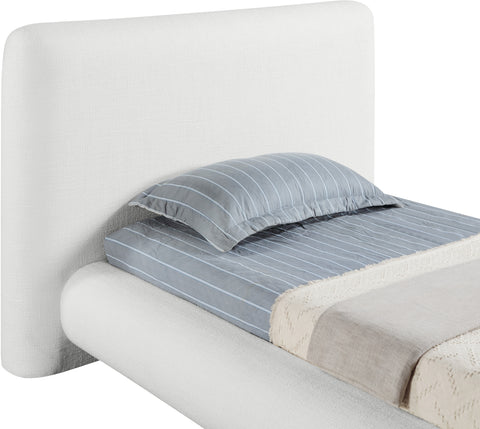 Opal Cream Fabric Upholstered Twin Bed, 1 Piece