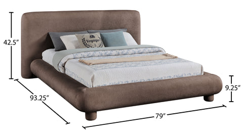 Opal Brown Chenille Fabric Upholstered Full Bed, 1 Piece