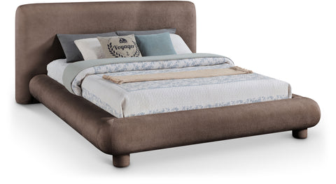 Opal Brown Chenille Fabric Upholstered Full Bed, 1 Piece