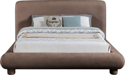 Opal Brown Chenille Fabric Upholstered Full Bed, 1 Piece