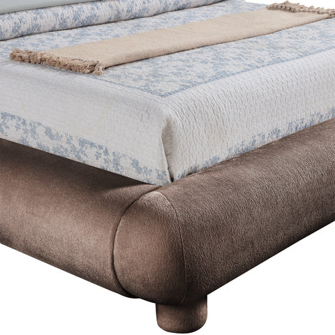 Opal Brown Chenille Fabric Upholstered Full Bed, 1 Piece