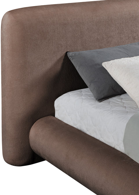 Opal Brown Chenille Fabric Upholstered Full Bed, 1 Piece