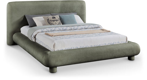 Opal Green Chenille Fabric Upholstered Full Bed, 1 Piece