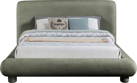 Opal Green Chenille Fabric Upholstered Full Bed, 1 Piece