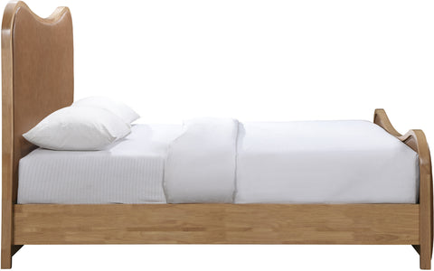 Jolie Cognac Vegan Leather Upholstered King Bed, 1 Piece