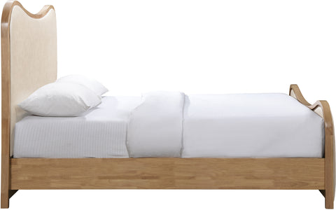 Jolie Cream Vegan Leather Upholstered Full Bed, 1 Piece