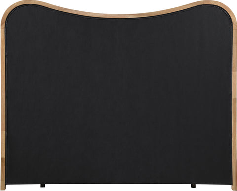 Jolie Cream Linen Textured Fabric Upholstered King Bed, 1 Piece
