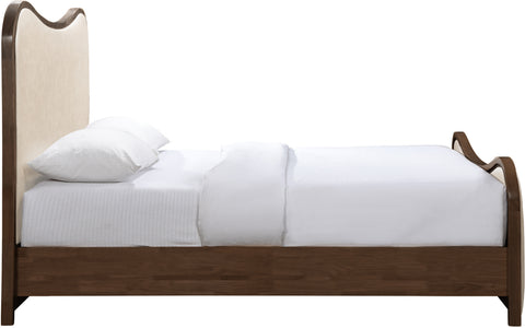 Jolie Cream Vegan Leather Upholstered Full Bed, 1 Piece (Style 2)