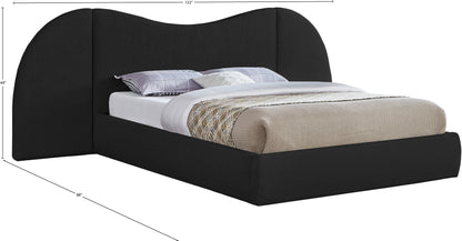 Mason Black Boucle Fabric King Bed (3 Boxes) K