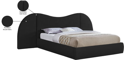 Mason Black Boucle Fabric King Bed (3 Boxes) K