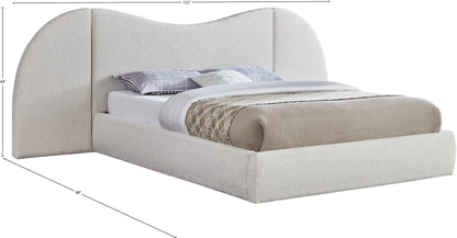 Mason Cream Boucle Fabric King Bed (3 Boxes) K