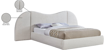 Mason Cream Boucle Fabric King Bed (3 Boxes) K