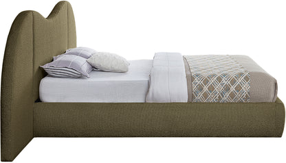 Mason Olive Green Boucle Fabric King Bed (3 Boxes) K