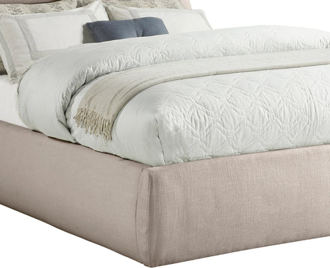 Amara Beige Linen Textured Fabric Upholstered Full Bed, 1 Piece