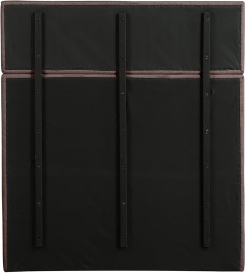 Amara Brown Linen Textured Fabric Upholstered Full Bed, 1 Piece