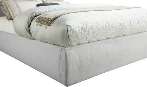 Amara Grey Linen Textured Fabric Upholstered Full Bed, 1 Piece