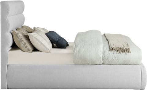 Amara Grey Linen Textured Fabric Upholstered Full Bed, 1 Piece (Style 3)