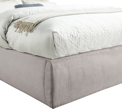 Amara Taupe Linen Textured Fabric Upholstered Full Bed, 1 Piece (Style 3)