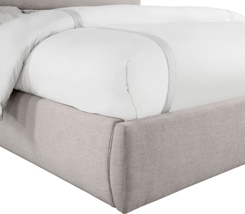 Amara Taupe Linen Textured Fabric Upholstered King Bed, 1 Piece (Style 3)