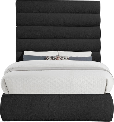 Amara Black Boucle Fabric Upholstered Full Bed, 1 Piece