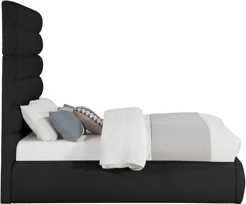 Amara Black Boucle Fabric Upholstered Full Bed, 1 Piece