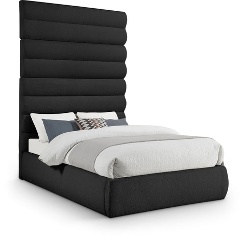 Amara Black Boucle Fabric Upholstered Full Bed, 1 Piece (Style 2)