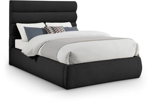 Amara Black Boucle Fabric Upholstered Full Bed, 1 Piece (Style 3)