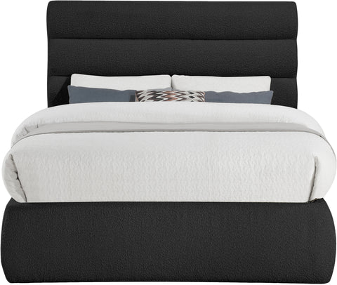 Amara Black Boucle Fabric Upholstered Full Bed, 1 Piece (Style 3)