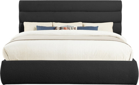 Amara Black Boucle Fabric Upholstered King Bed, 1 Piece (Style 3)
