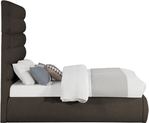 Amara Brown Boucle Fabric Upholstered Full Bed, 1 Piece