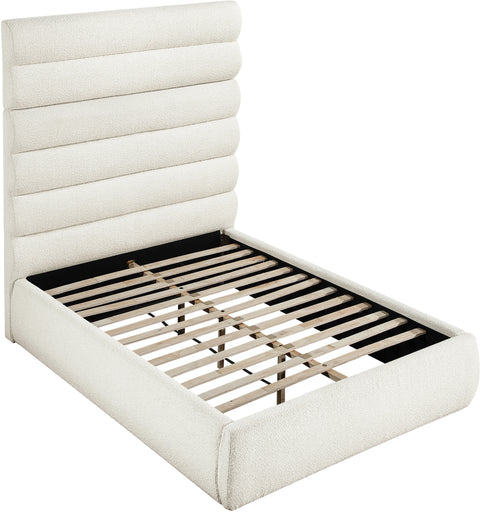 Amara Cream Boucle Fabric Upholstered Full Bed, 1 Piece