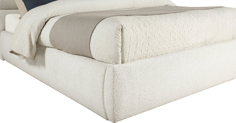 Amara Cream Boucle Fabric Upholstered Full Bed, 1 Piece