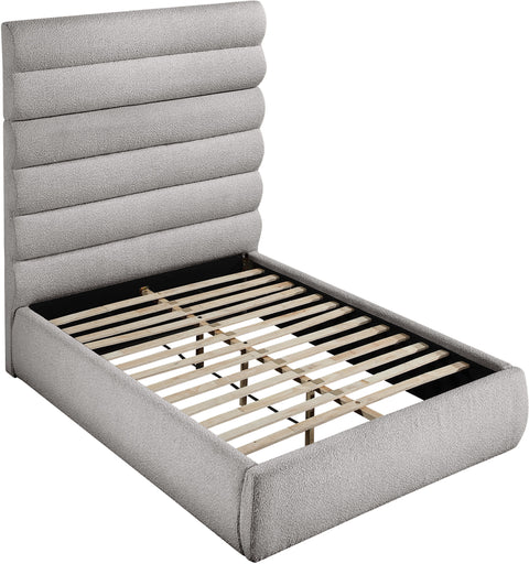 Amara Taupe Boucle Fabric Upholstered Full Bed, 1 Piece