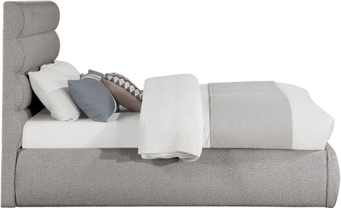 Amara Taupe Boucle Fabric Upholstered Full Bed, 1 Piece (Style 3)