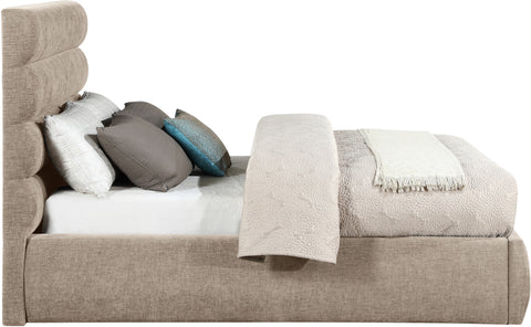 Amara Beige Chenille Fabric Upholstered Full Bed, 1 Piece (Style 3)